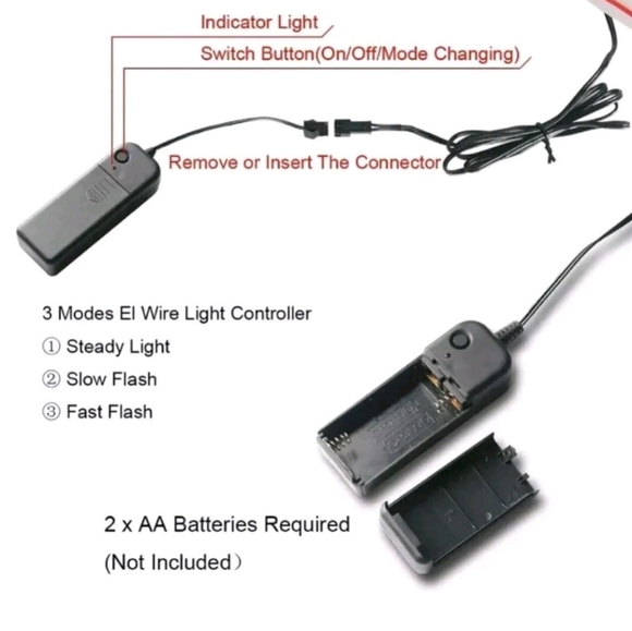 Led Plastic Glow Mask 3 Mode Lighting Halloween Cosplay Rave Club Party Org/Blk - Picture 5 of 5